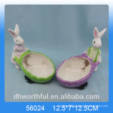 Cutely giftware ceramic easter rabbit for decor